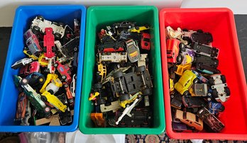 Large Lot Of Hot Wheels, Matchbox & Assorted Die-Cast Toy Vehicles  Cars, Trucks, Race & Emergency