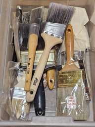Assorted Paint Brush Lot- Blue Hawk, Sears Best, 2', 2½' & 4' Brushes, Painting Supplies