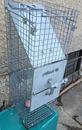 Heavy Duty Metal Wire Live Animal Trap Cage With Spring-Loaded Door & Carry Handle
