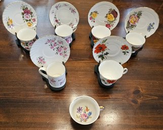 Royal Grafton, Royal Vale, Queen Anne & Royal Dover English Bone China Floral Teacups & Saucers