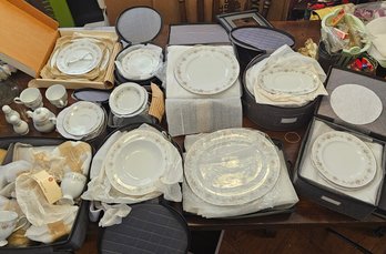 Noritake Ireland Thornton 3160 China Dinnerware Set- Floral Plates, Serving Pieces, Cups & Accessories