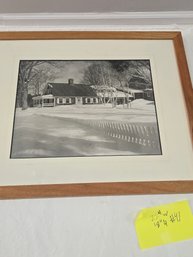 Framed Black & White Winter Landscape Photograph Print  22W X 18H