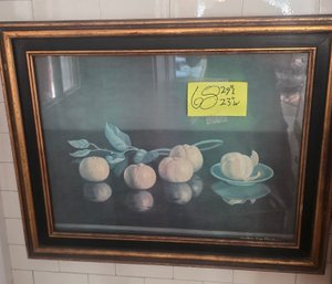 Michael Van Fratangelo Signed Still Life Print, Framed Fruit Artwork  29'H X 23'W