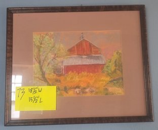 'Topper's Farm' Framed Landscape Print  Rustic Barn Country Wall Art  18'W X 15'H