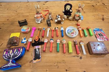 Large PEZ Dispenser Collection With Peter Rabbit Plush, Disney, Star Wars & Miscellaneous Collectibles