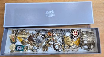 Assorted Vintage Jewelry, Pins, Necklaces, Charms & Accessories Lot