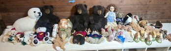 Large Mixed Lot Of Stuffed Animals, Plush Bears, Dolls, Rabbit Figurines & Collectibles
