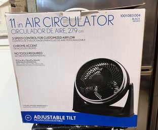 11' Black Air Circulator Fan With 3-Speed Control & 90 Adjustable Tilt
