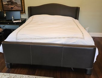 Stanley Furniture King Upholstered Bed Frame With Stearns & Foster Hattoway Mattress & Hotel Bedding