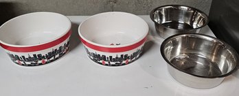 ROOM Creative City Pets Signature Housewares 2009 Stoneware Pet Bowls & Metal Dog Bowls