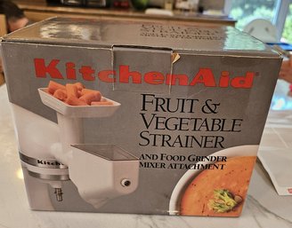 KitchenAid FVSFGA Fruit & Vegetable Strainer And Food Grinder Mixer Attachment In Original Box