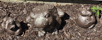 3-Pc Whimsical Frog & Toad Garden Statues Outdoor Yard Decor