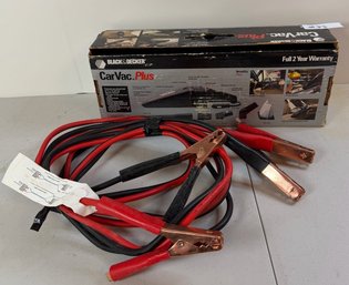 Black & Decker CarVac Plus 9511 12V Car Vacuum W/ Box & Heavy-Duty Jumper Cable Lot