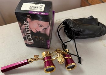 Zhumell Metropolitan Ruby 3 Power Opera Glasses - 25mm Theater Binoculars Telescoping Handle