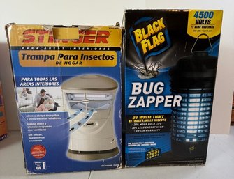 Bug Zapper & Indoor Insect Trap Lot- Black Flag 4500 Volt BZ-15 & Stinger UV Mosquito Trap