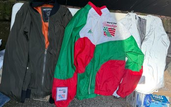 Lot Of 3- Vintage 1994 World Cup USA Italy Apex One Jacket S/P, Distortion Bomber Jacket M & More