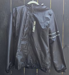 LOCA PEOPLE Black Hooded Windbreaker Jacket- Graphic Streetwear Full Zip Size 2XL