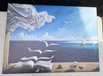 Salvador Dalí 'Book To Birds' Canvas Print Reproduction- Surrealist Art 30' X 22'