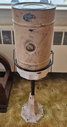 Vintage Associated Oil Burner Co. Blue Glow Oil Burner Tank- Hartford CT Fuel Gauge & Stand