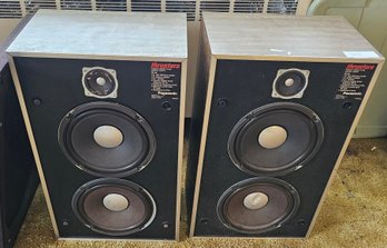 Pair Of Vintage Panasonic Thrusters SB-1100 Passive Radiator 2-Way Speakers- 22'H X 13'W X 9'D