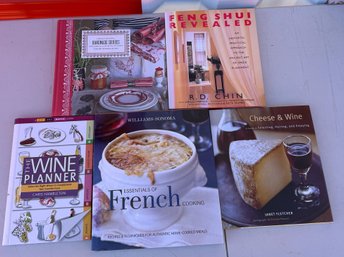 Lot Of 5 Cookbooks & Lifestyle Books - Williams-Sonoma, French General, Feng Shui, Wine & Cheese