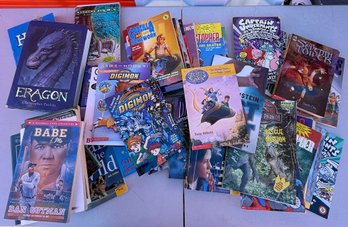 Lot Of Assorted Children's & Young Adult Books - Eragon, Captain Underpants, Digimon, Jurassic Park & More