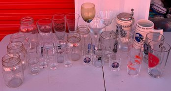 New York Giants Super Bowl XXI 1987 Limited Edition Stein & Mixed Barware Lot - Montauk Brewing, Shot Glasses