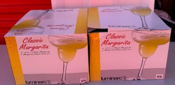 Luminarc Classic Margarita Glasses- Set Of 8 Clear 12 Oz Stemmed Cocktail Glasses With Original Boxes