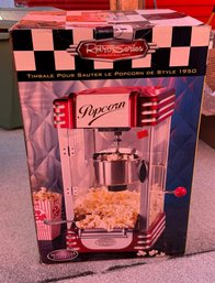 Nostalgia Electrics Retro Series 1950s Style Kettle Popcorn Popper Machine - Red Movie Theater Popcorn Maker