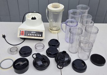 Waring Futura II 8-Speed Blender With Glass Pitcher & Assorted Cuisinart Blender Cups, Lids & Blades