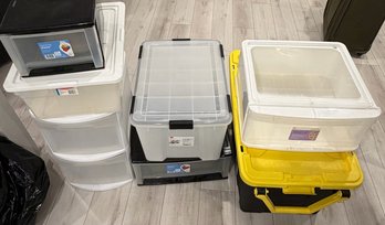 Assorted Plastic Storage Bins & Drawers - IRIS WeatherTight, Rubbermaid, Stacking Drawers & Totes