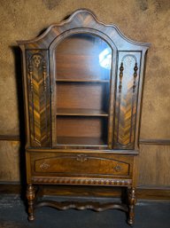 Vintage Curio Cabinet, Glass Display Cabinet, Wood China Cabinet, Storage Drawer, Display Hutch