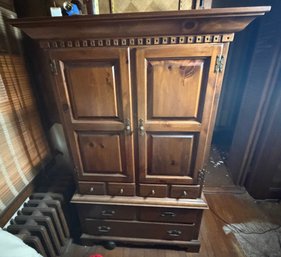 Gentleman's Armoire Wardrobe Cabinet With Drawers, Shelves & Storage
