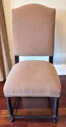 Sam Moore Furniture Upholstered Side Chair  Nailhead Trim, Dark Wood Frame