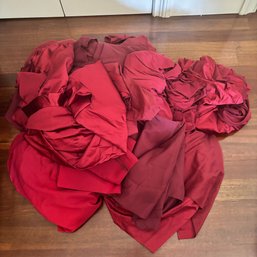 Lot Of Burgundy Event Chair Covers & Tablecloth Linens Wedding Banquet Decor