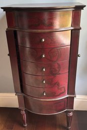 Bombay Company Hand Painted Jewelry Armoire Chest With Side Necklace Doors & 5 Drawers