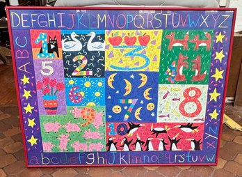 Large Framed Colorful Alphabet & Numbers Children's Educational Wall Art 30.5' X 24'