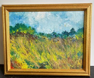 Framed Landscape Oil Painting In Gold-Tone Frame 16'W X 13'H