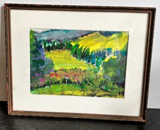 Signed A. Intrator 2004 Original Landscape Watercolor Framed Painting