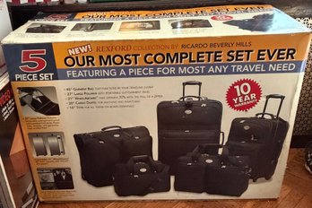 Ricardo Beverly Hills Rexford Collection 5-Piece Luggage Travel Set, Original Box