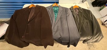 Men's Designer Blazer Lot Theory, Carolina Herrera & Velvet Sport Coat 3 Pieces