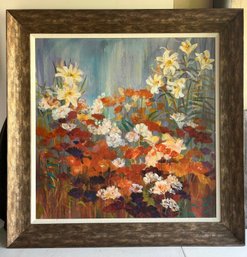 Liv Carson Framed Floral Wall Art Painting- Large 43' X 43' Statement Piece
