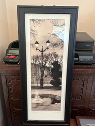 Framed Paris Garden Fountain Architectural Print By Alan Blaustein