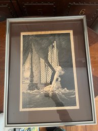 Sheridan Wrightson 1978 Romantic Gothic Illustration Print, Framed Bedroom Scene