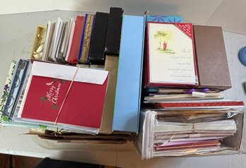 Large Vintage Greeting Card Collection, Christmas Holiday Religious Cards, Stationery & Boxes
