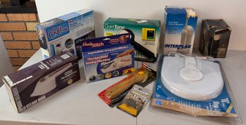 Vintage As Seen On TV Household Lot- Handy Stitch, Conair Quiet Tone, Chillow, Interplak & More