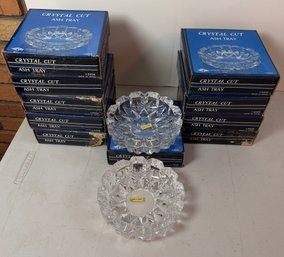 Vintage Artmark Crystal Cut Ashtrays #8958 Made In Japan, Original Boxes, Barware Collection