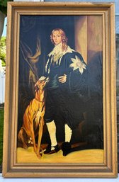 Antoine M. Solounias Original Oil Painting Reproduction Of James Stuart With Greyhound  Framed Aristocratic P