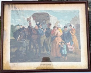 Vintage Framed Yankee Peddler Print After John Whetten Ehninger