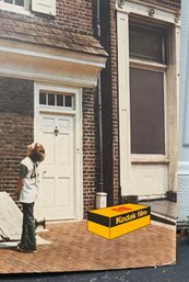 Large Kodak Film Advertising Poster, Architectural Building Scene Wall Display 30' X 23'
